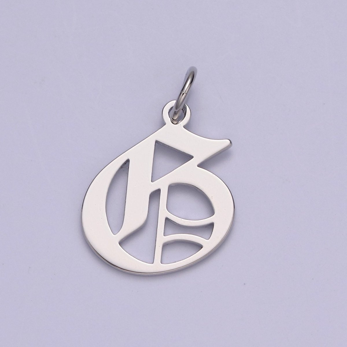 Gothic Letter Charm, Alphabet Charm, Silver Letter Charm, 26 Letters Initial Charms Old English Letter Pendant W-028~W-054 - DLUXCA