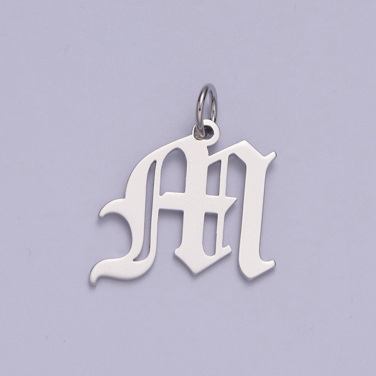 Gothic Letter Charm, Alphabet Charm, Silver Letter Charm, 26 Letters Initial Charms Old English Letter Pendant W-028~W-054 - DLUXCA