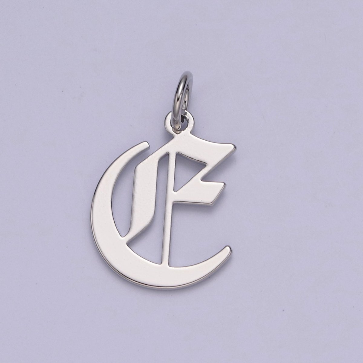 Gothic Letter Charm, Alphabet Charm, Silver Letter Charm, 26 Letters Initial Charms Old English Letter Pendant W-028~W-054 - DLUXCA