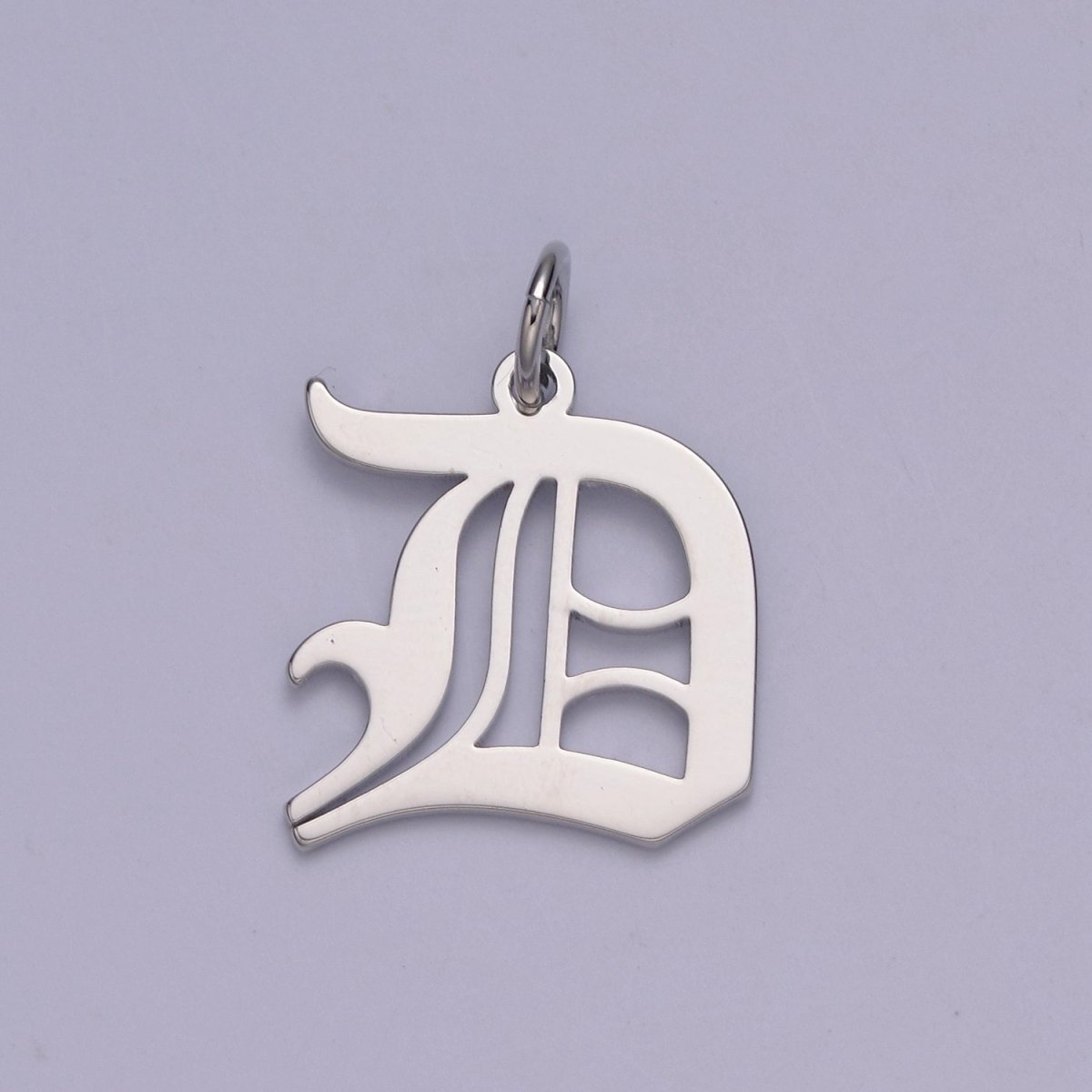Gothic Letter Charm, Alphabet Charm, Silver Letter Charm, 26 Letters Initial Charms Old English Letter Pendant W-028~W-054 - DLUXCA