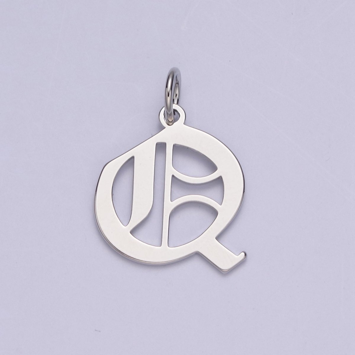 Gothic Letter Charm, Alphabet Charm, Silver Letter Charm, 26 Letters Initial Charms Old English Letter Pendant W-028~W-054 - DLUXCA