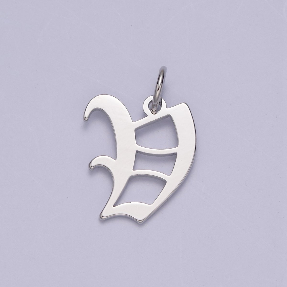Gothic Letter Charm, Alphabet Charm, Silver Letter Charm, 26 Letters Initial Charms Old English Letter Pendant W-028~W-054 - DLUXCA