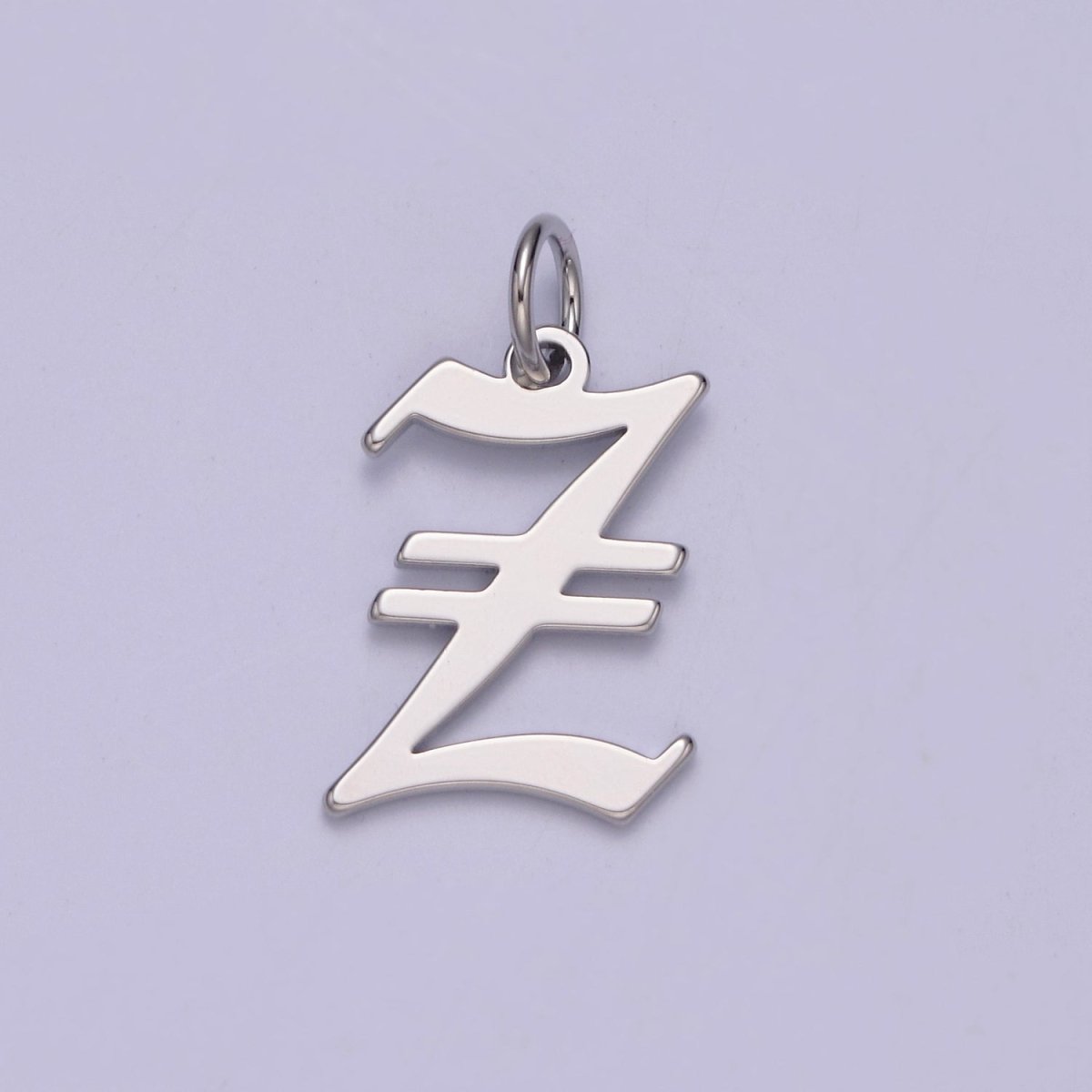 Gothic Letter Charm, Alphabet Charm, Silver Letter Charm, 26 Letters Initial Charms Old English Letter Pendant W-028~W-054 - DLUXCA