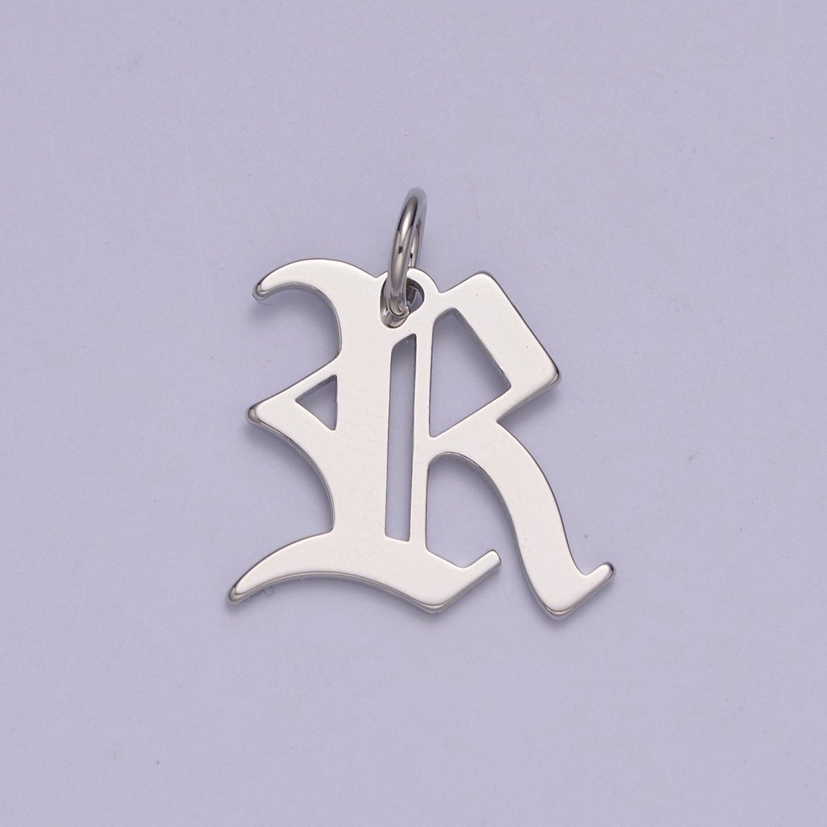 Gothic Letter Charm, Alphabet Charm, Silver Letter Charm, 26 Letters Initial Charms Old English Letter Pendant W-028~W-054 - DLUXCA