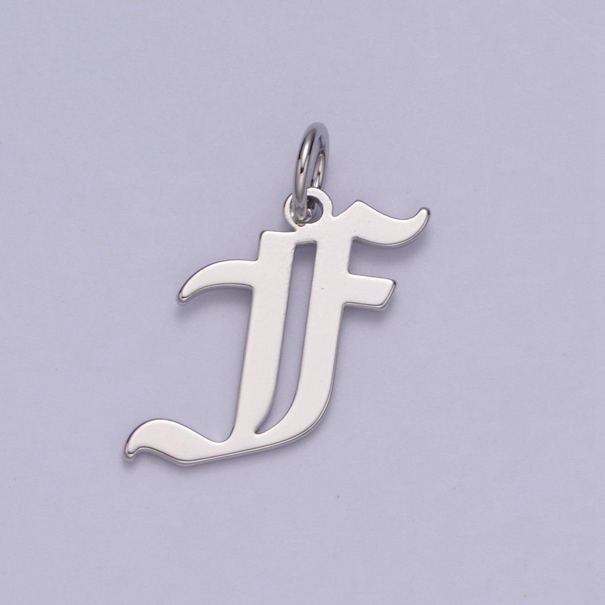 Gothic Letter Charm, Alphabet Charm, Silver Letter Charm, 26 Letters Initial Charms Old English Letter Pendant W-028~W-054 - DLUXCA