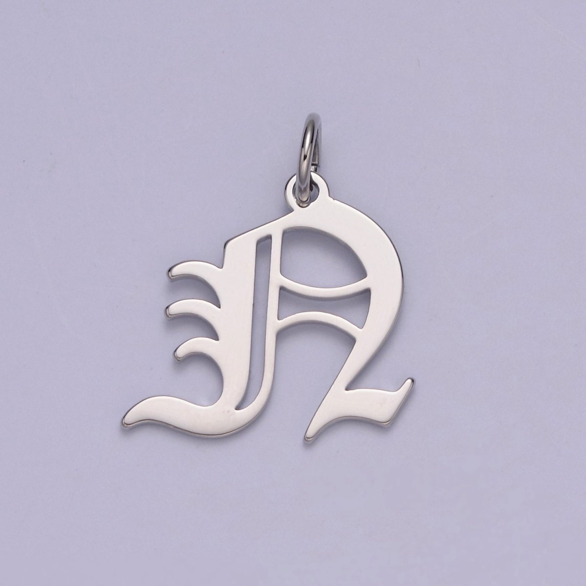 Gothic Letter Charm, Alphabet Charm, Silver Letter Charm, 26 Letters Initial Charms Old English Letter Pendant W-028~W-054 - DLUXCA