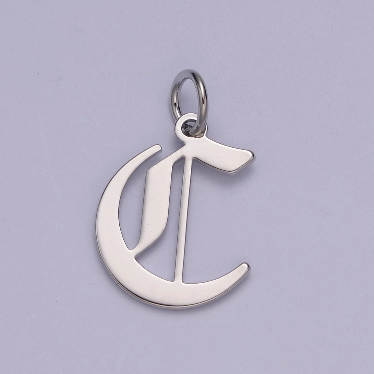 Gothic Letter Charm, Alphabet Charm, Silver Letter Charm, 26 Letters Initial Charms Old English Letter Pendant W-028~W-054 - DLUXCA