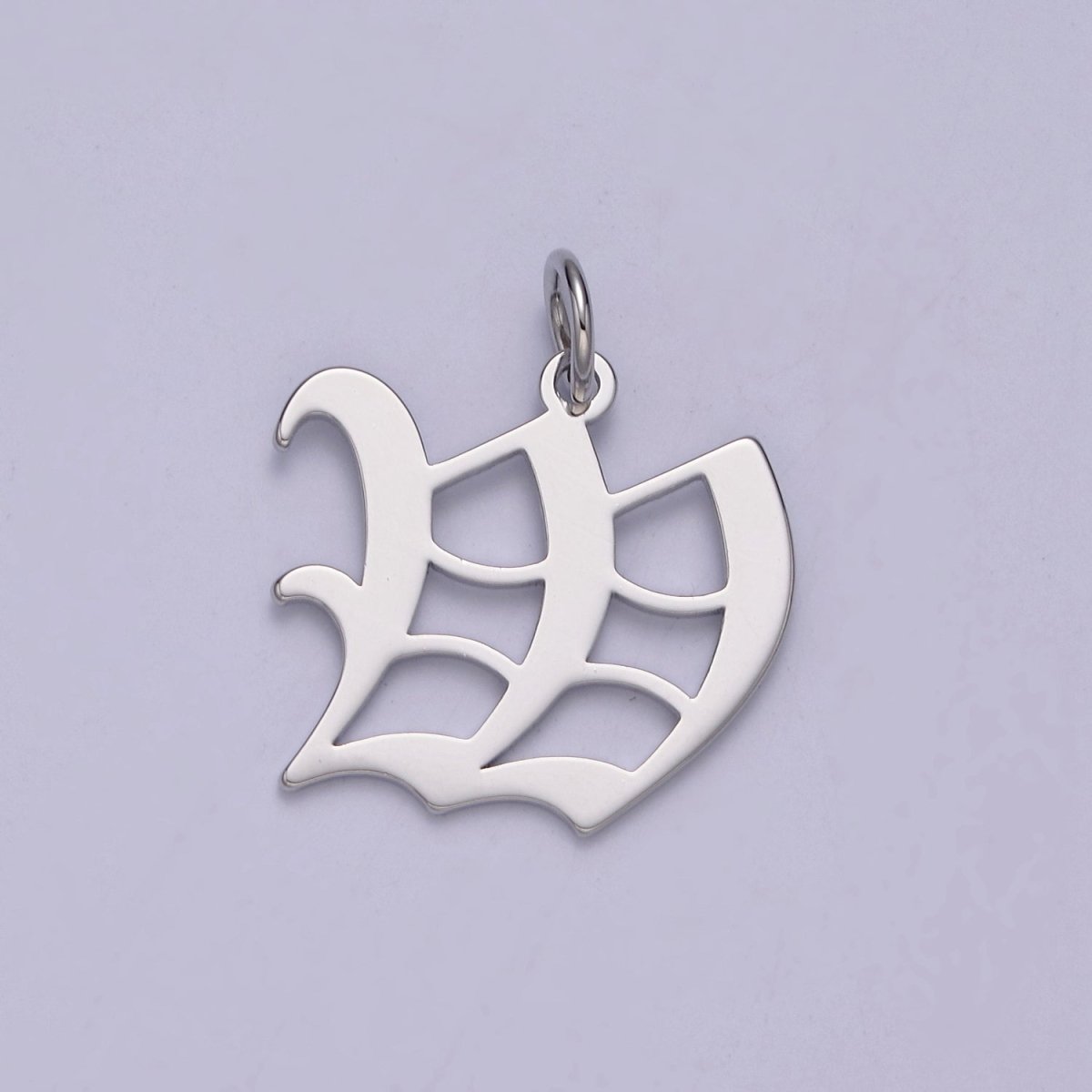 Gothic Letter Charm, Alphabet Charm, Silver Letter Charm, 26 Letters Initial Charms Old English Letter Pendant W-028~W-054 - DLUXCA