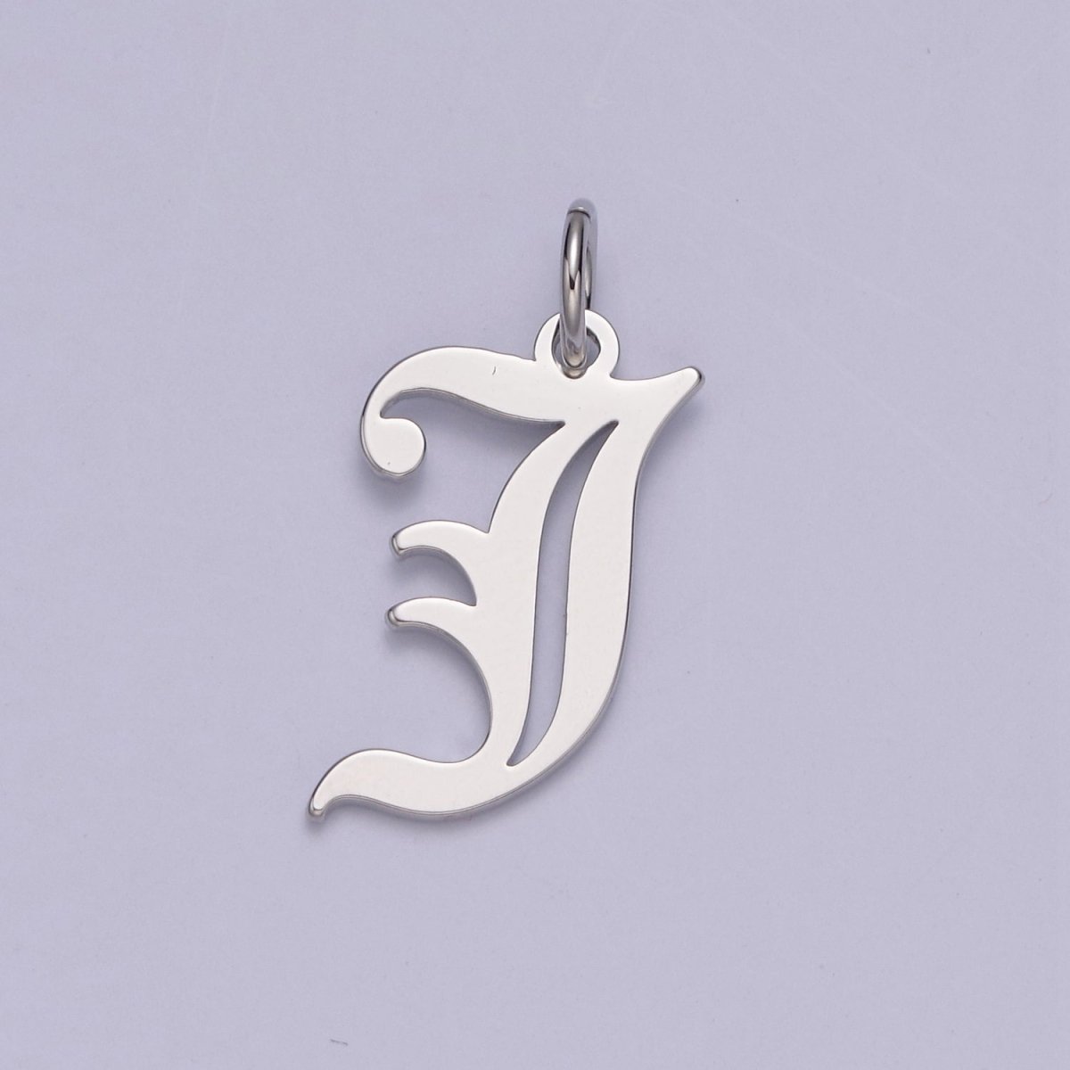 Gothic Letter Charm, Alphabet Charm, Silver Letter Charm, 26 Letters Initial Charms Old English Letter Pendant W-028~W-054 - DLUXCA