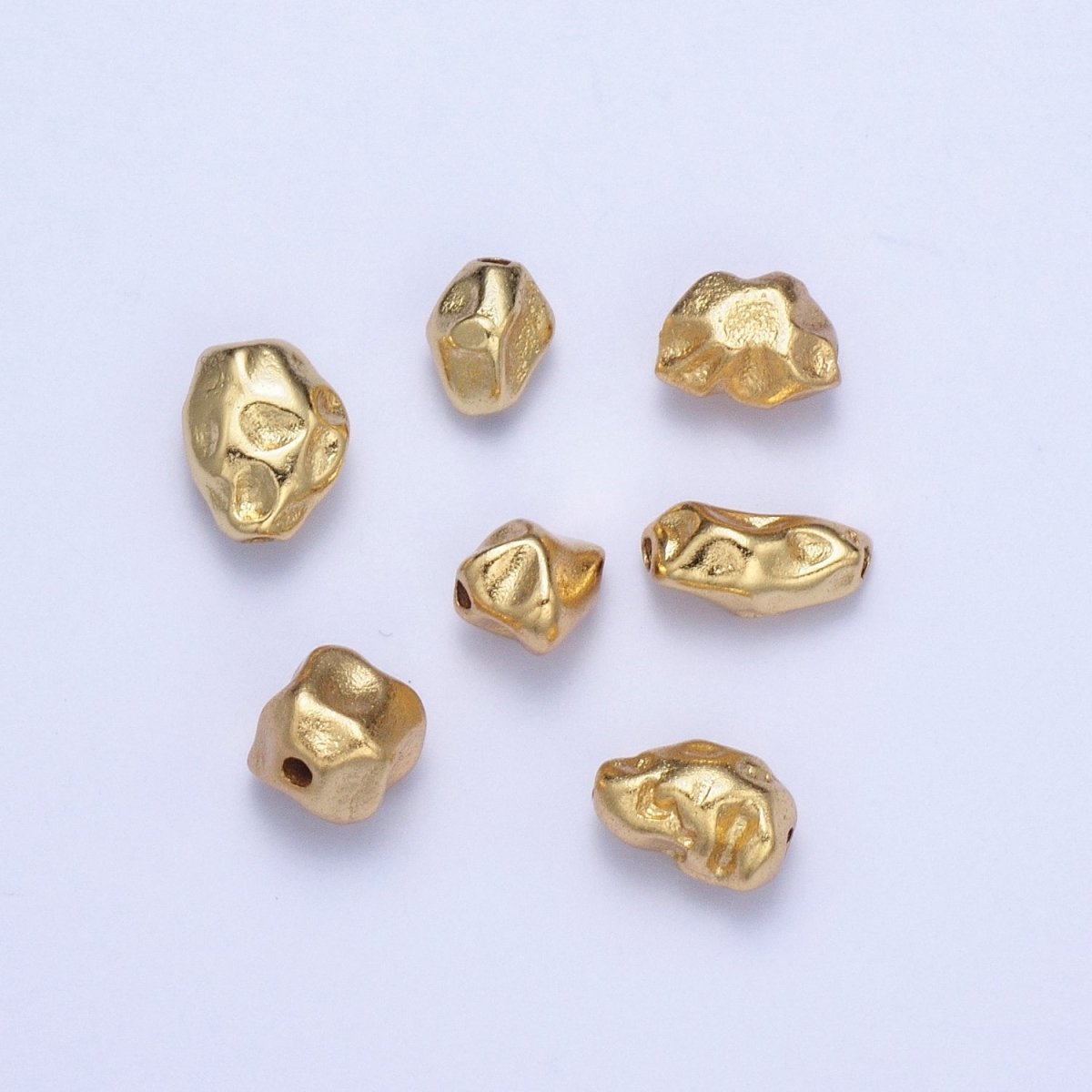 Hammered Abstract Geometric Gold Spacer Bead | B-014, B-016, B-029, B-041, B-044, B-045, B-048