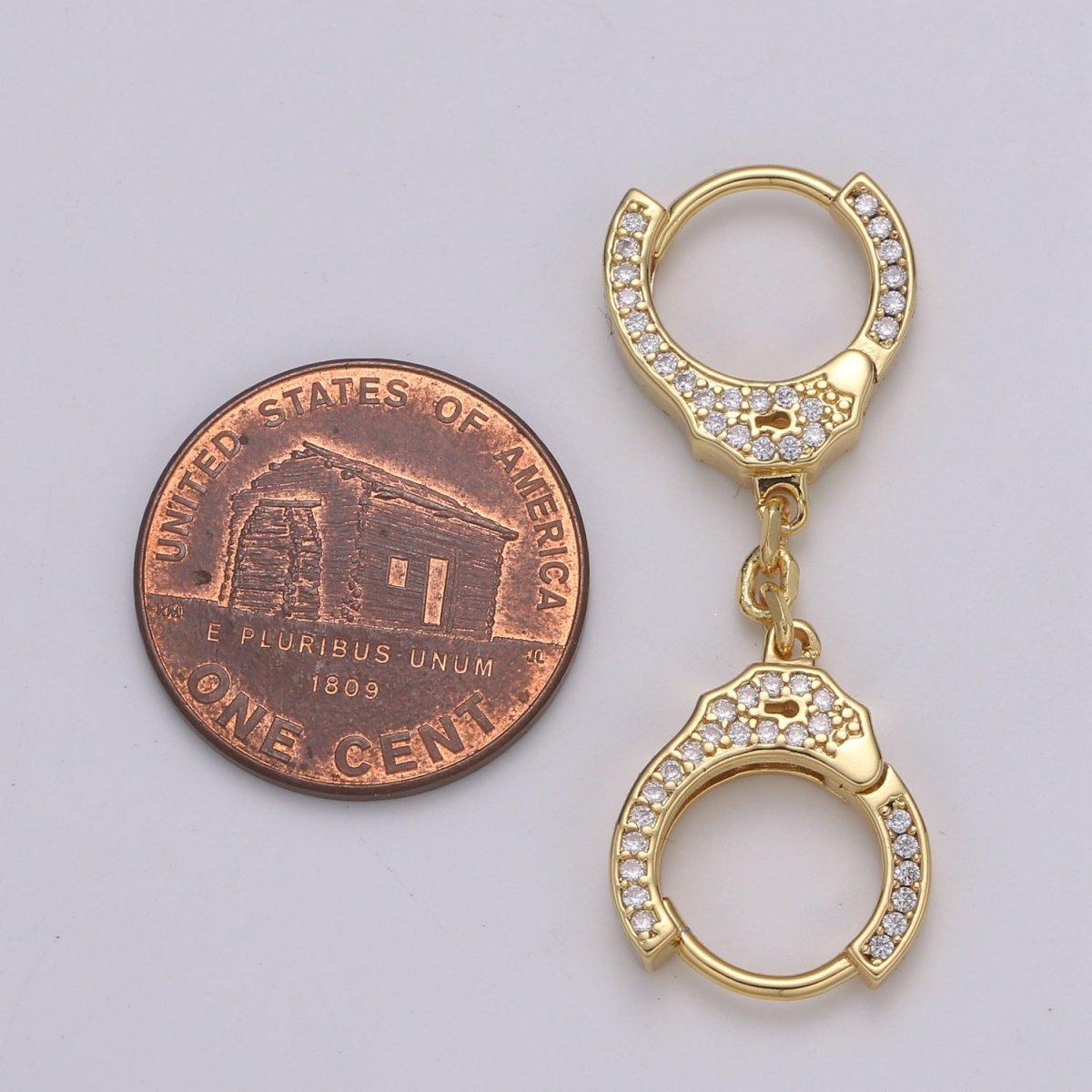 Handcuffs Gold Filled Huggies K-468 - DLUXCA