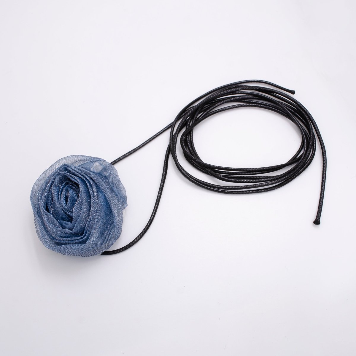 Handmade Blue, Pink, White, Baby Pink Peony Flower Ribbon Tulle Choker Necklace | FC010 - FC013