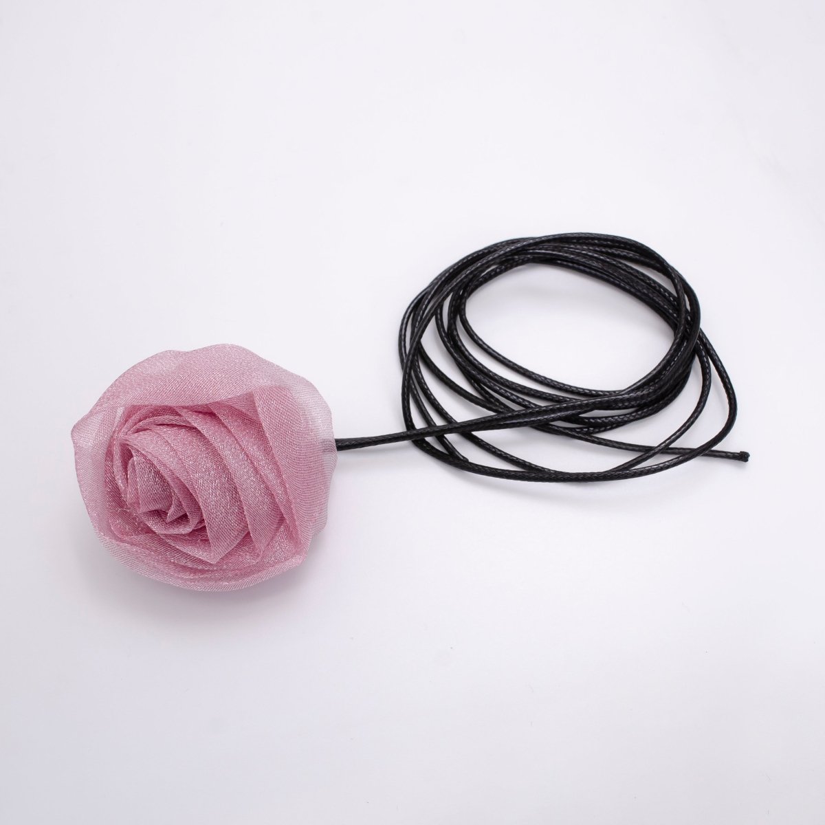 Handmade Blue, Pink, White, Baby Pink Peony Flower Ribbon Tulle Choker Necklace | FC010 - FC013