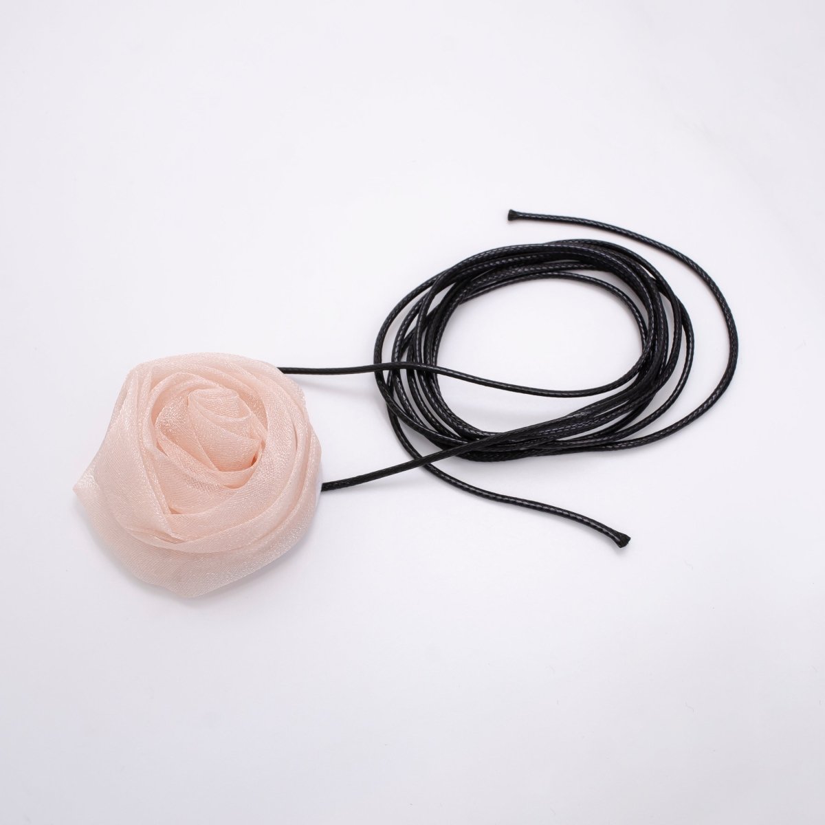 Handmade Blue, Pink, White, Baby Pink Peony Flower Ribbon Tulle Choker Necklace | FC010 - FC013