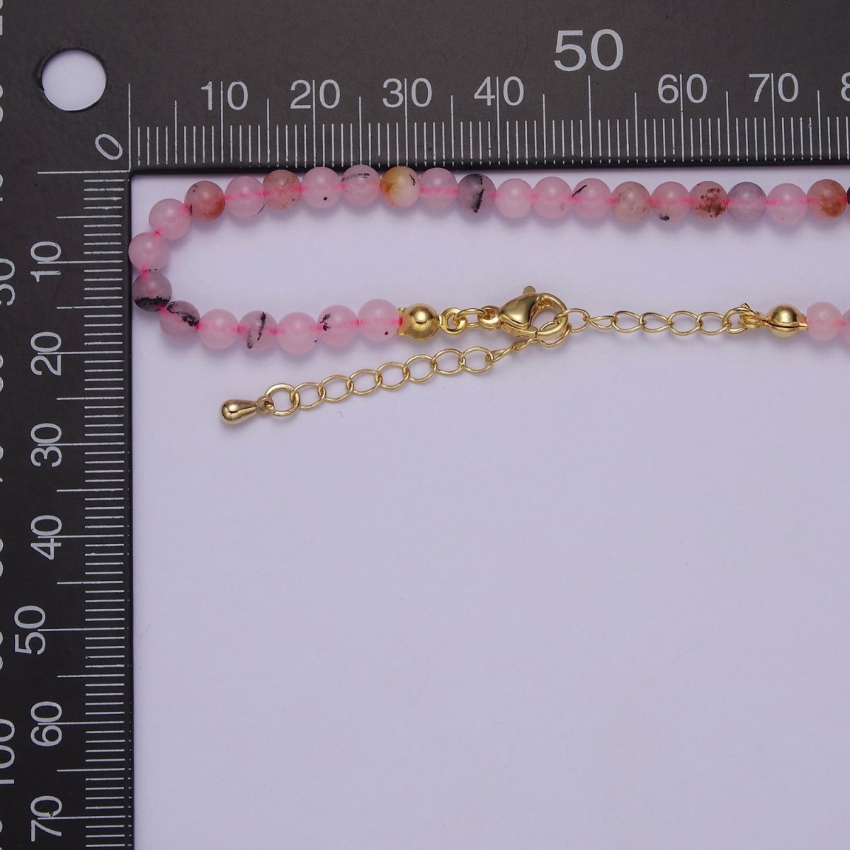 Handmade Pink Jade Bead Necklace for Layering Jewelry | WA-876 Clearance Pricing