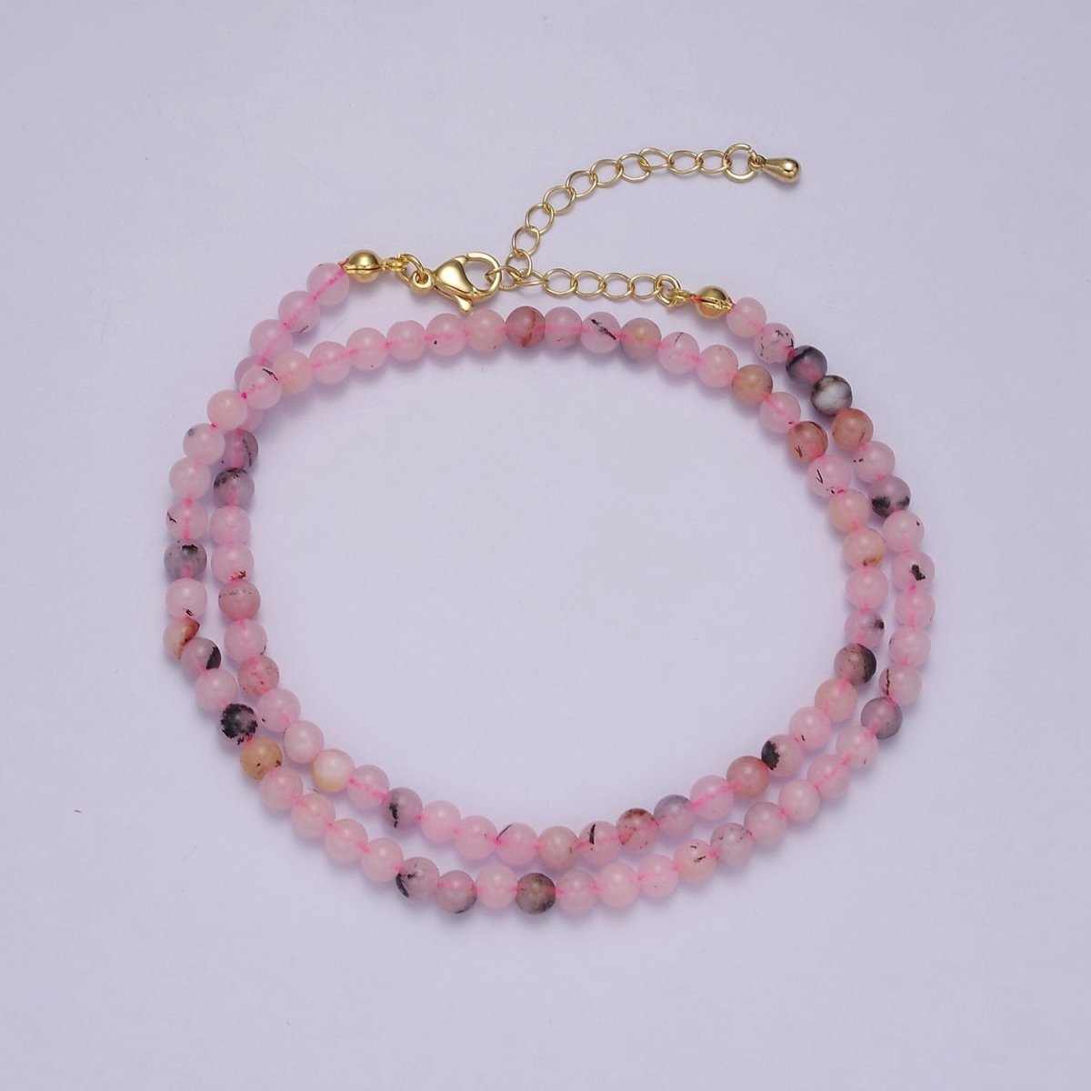 Handmade Pink Jade Bead Necklace for Layering Jewelry | WA-876 Clearance Pricing