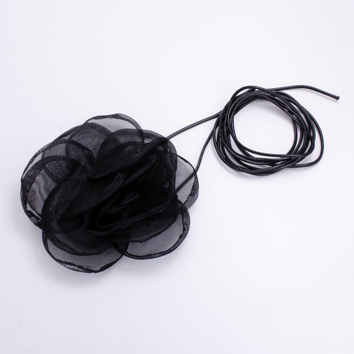 Handmade Pink, Red, Maroon, Pink, Black Tulle Rose Flower Choker Necklace | FC019 - FC023