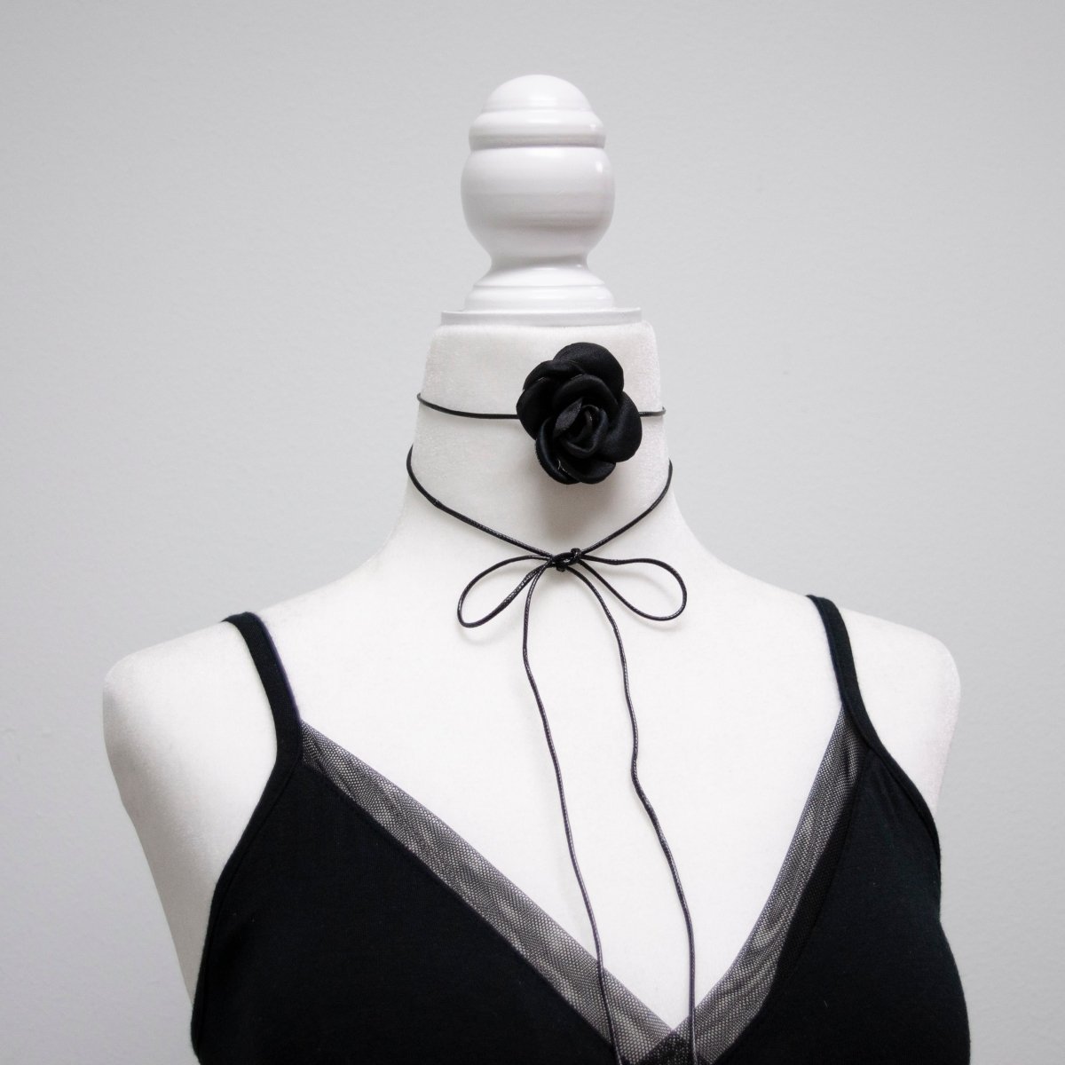 Handmade Pink, White, Black, Baby Pink Satin Flower Choker Necklace | FC006 - FC009