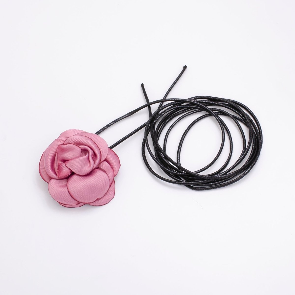 Handmade Pink, White, Black, Baby Pink Satin Flower Choker Necklace | FC006 - FC009