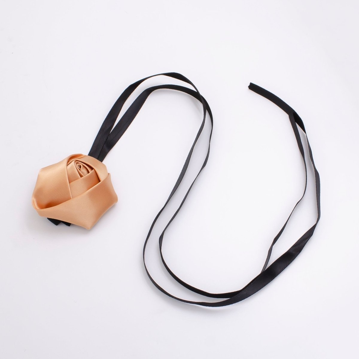 Handmade Red, White, Pink, Peach, Black Rose Flower Ribbon Satin Choker Necklace | FC001 - FC005