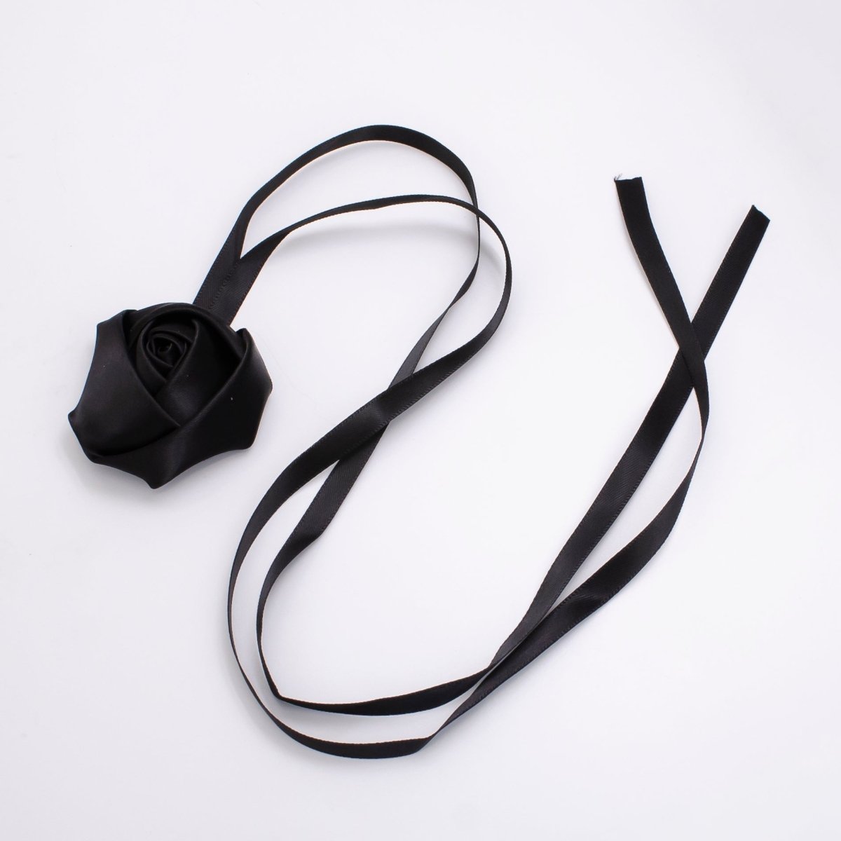 Handmade Red, White, Pink, Peach, Black Rose Flower Ribbon Satin Choker Necklace | FC001 - FC005