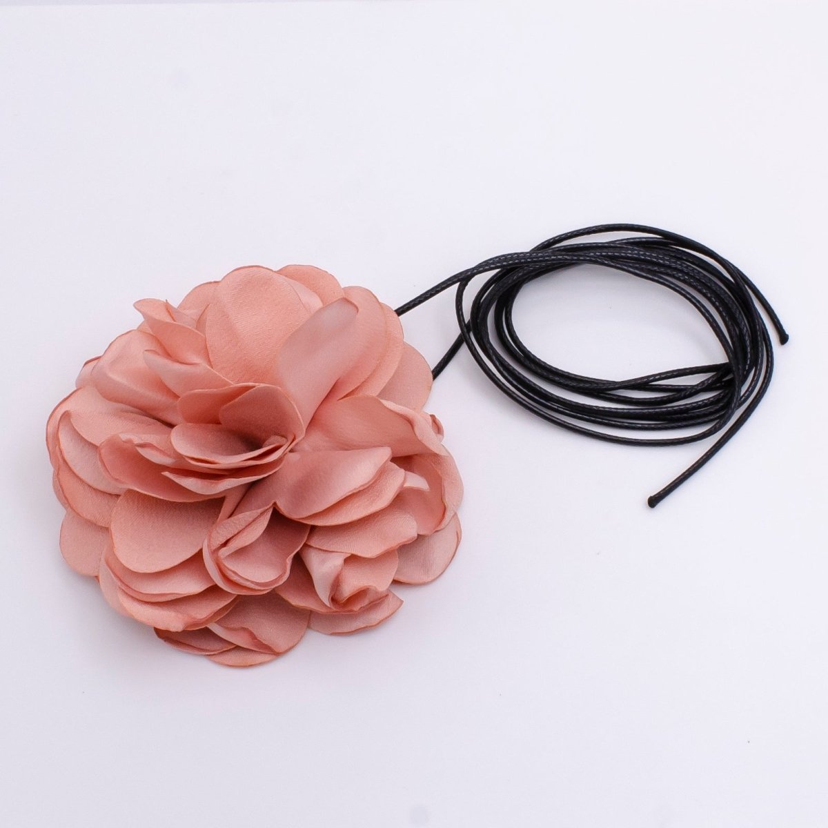Handmade White, Red, Fuchsia, Peach, Black Rose Flower Satin Ribbon Choker Necklace | FC140 - FC018