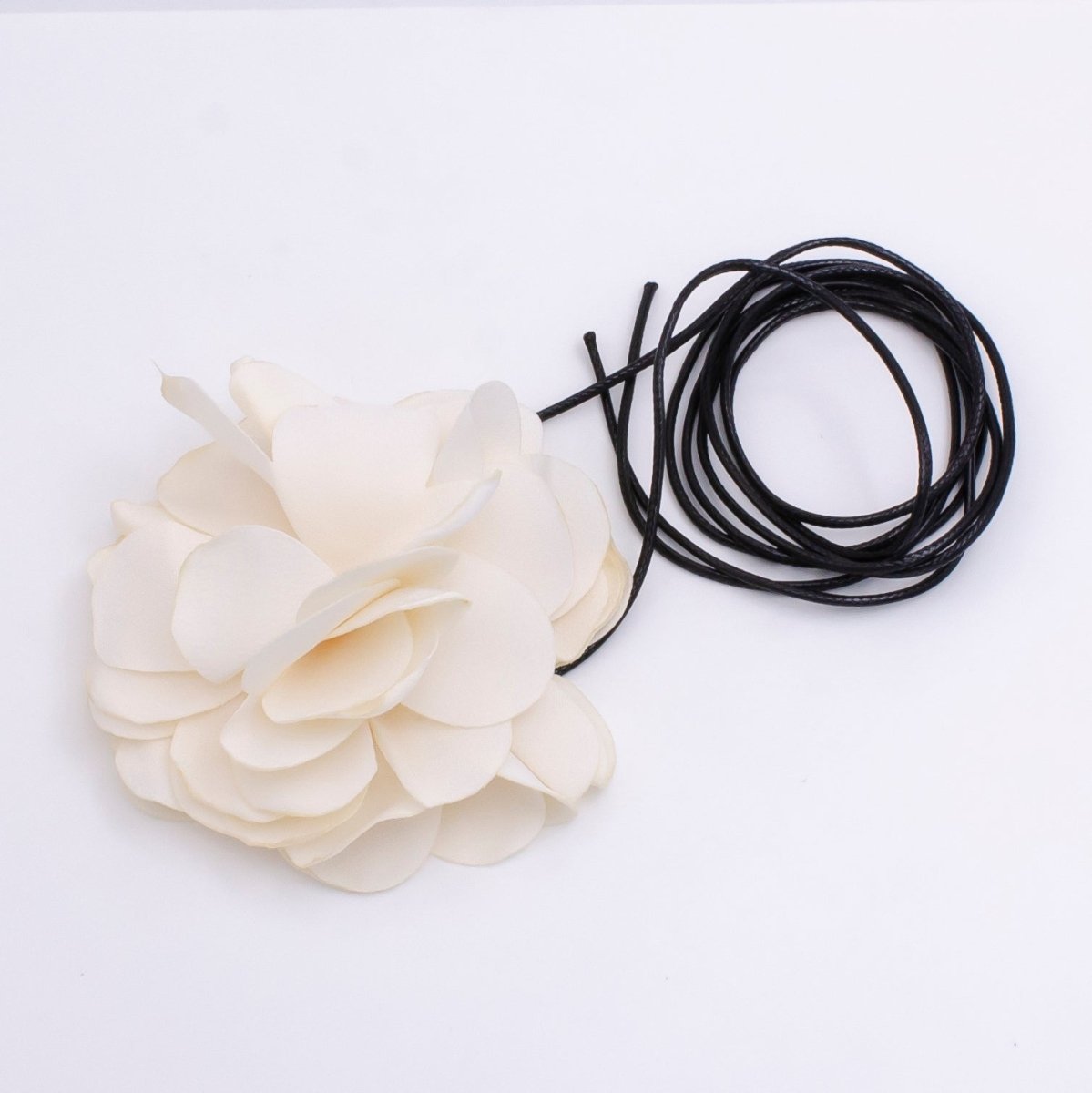 Handmade White, Red, Fuchsia, Peach, Black Rose Flower Satin Ribbon Choker Necklace | FC140 - FC018