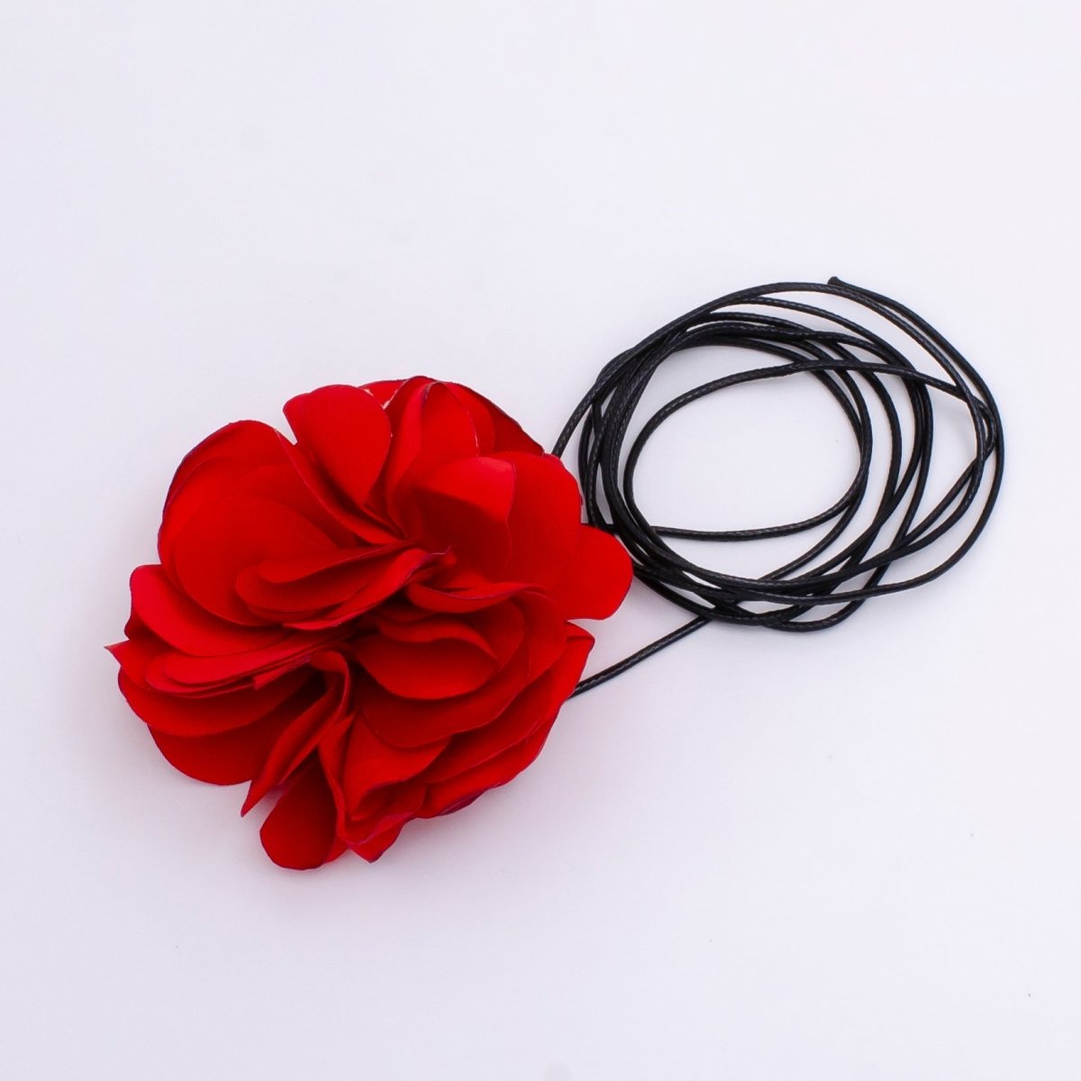 Handmade White, Red, Fuchsia, Peach, Black Rose Flower Satin Ribbon Choker Necklace | FC140 - FC018