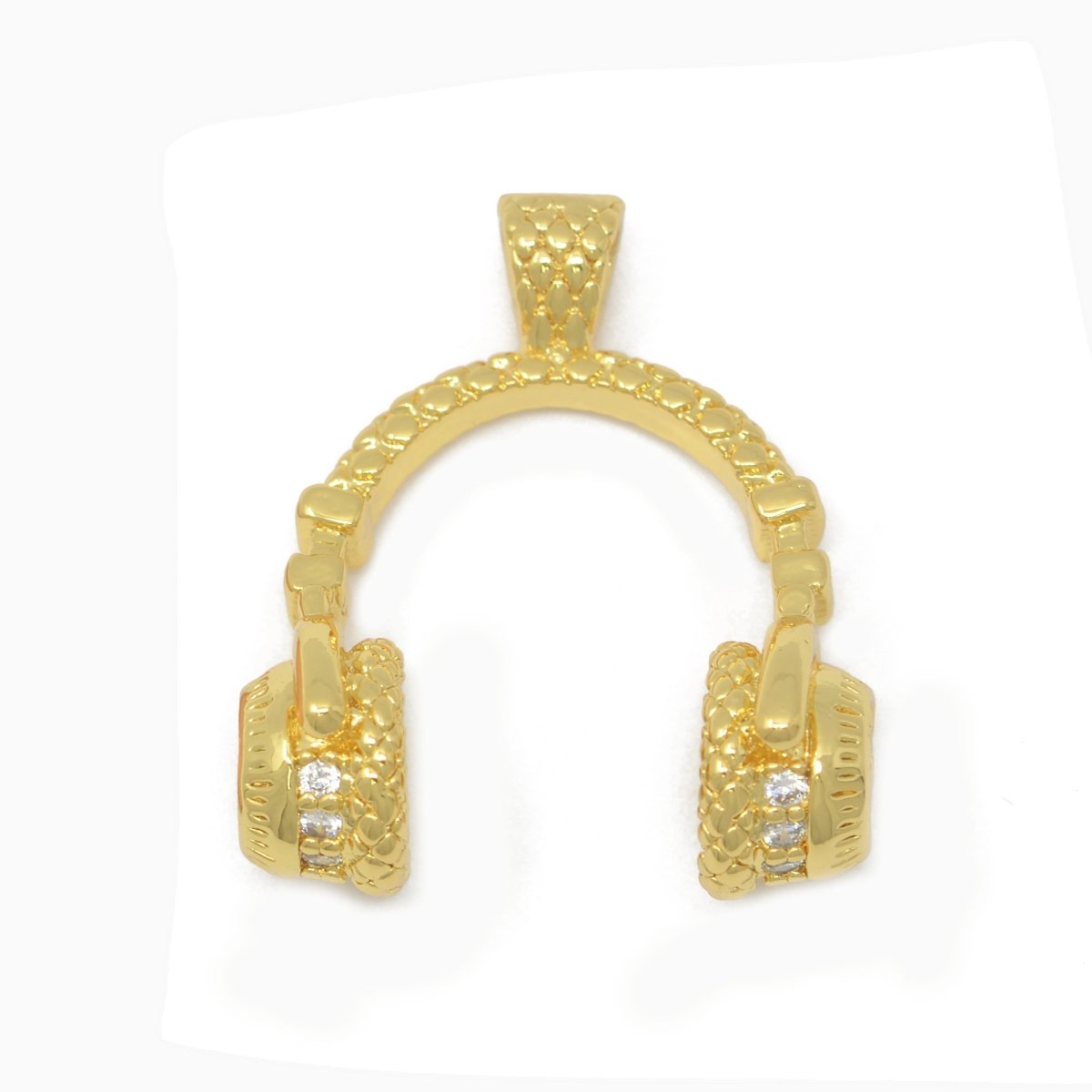 Headphone Gold Filled Pendants J-897 - DLUXCA