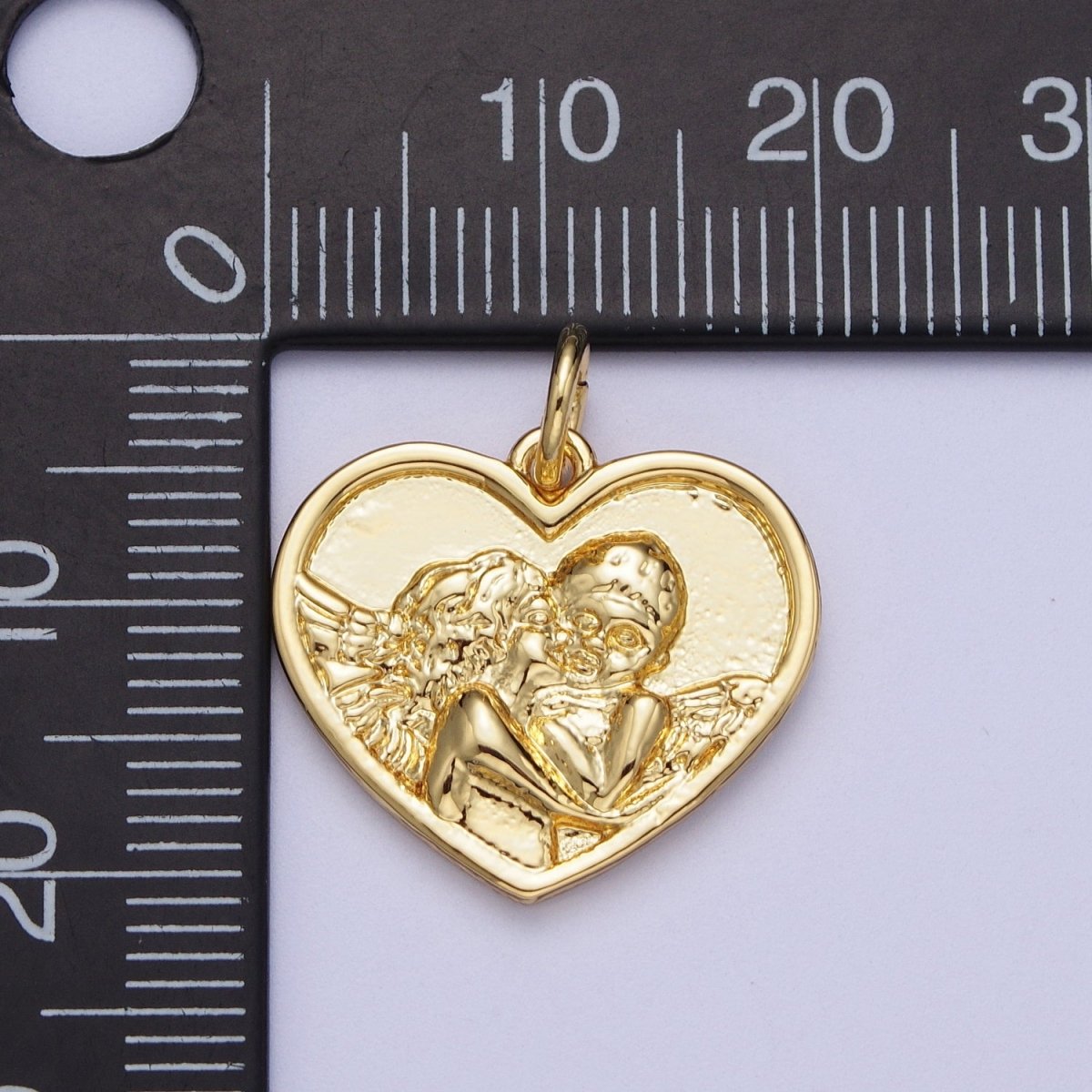 Heart Cherub Angel Charm for Bracelet Earring Necklace, Religious, Guardian Angel Cupid Pendant Valentine Day Inspired | X-729 - DLUXCA