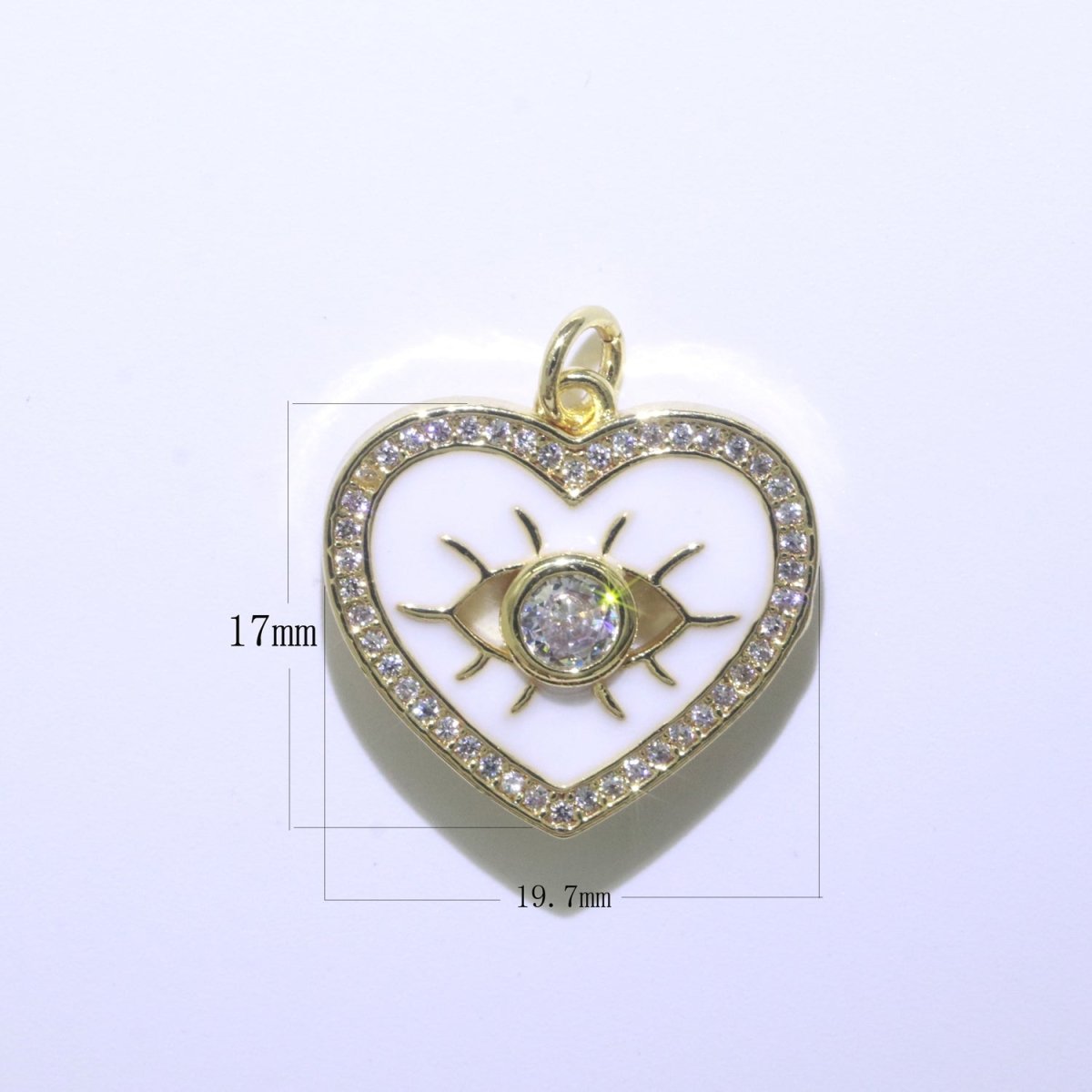 Heart Enamel Evil Eye Gold Filled Charm M-157-M-166