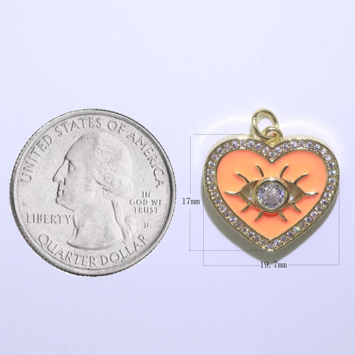 Heart Enamel Evil Eye Gold Filled Charm M-157-M-166