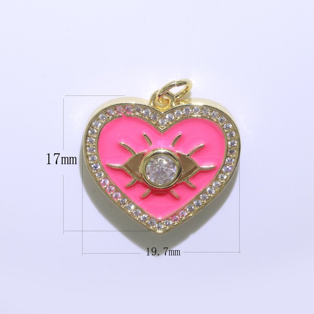 Heart Enamel Evil Eye Gold Filled Charm M-157-M-166
