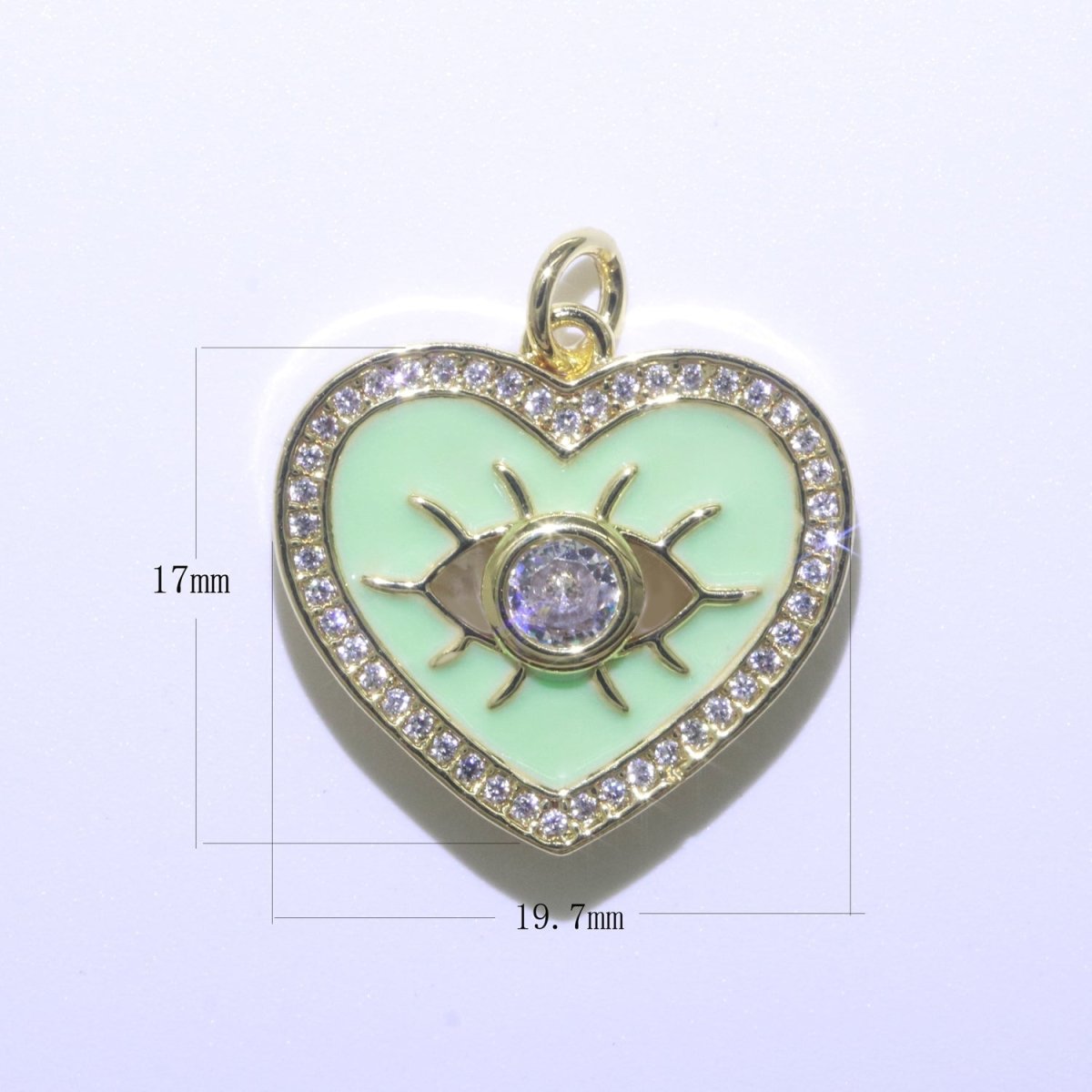Heart Enamel Evil Eye Gold Filled Charm M-157-M-166