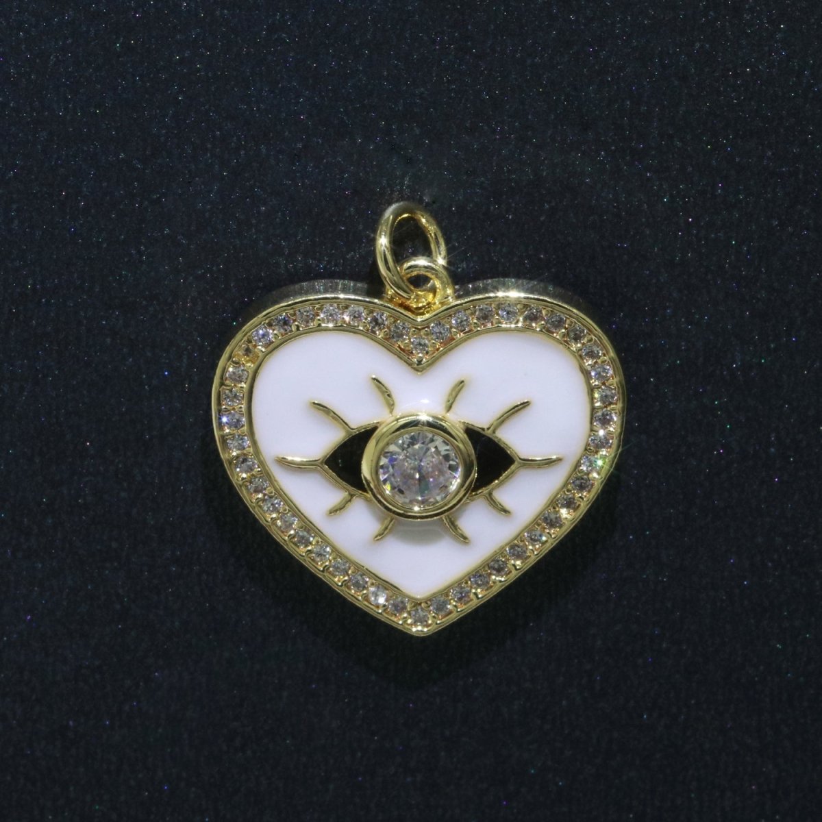 Heart Enamel Evil Eye Gold Filled Charm M-157-M-166