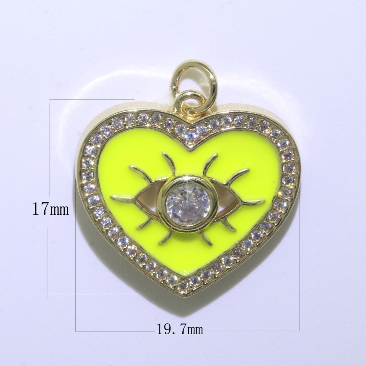 Heart Enamel Evil Eye Gold Filled Charm M-157-M-166