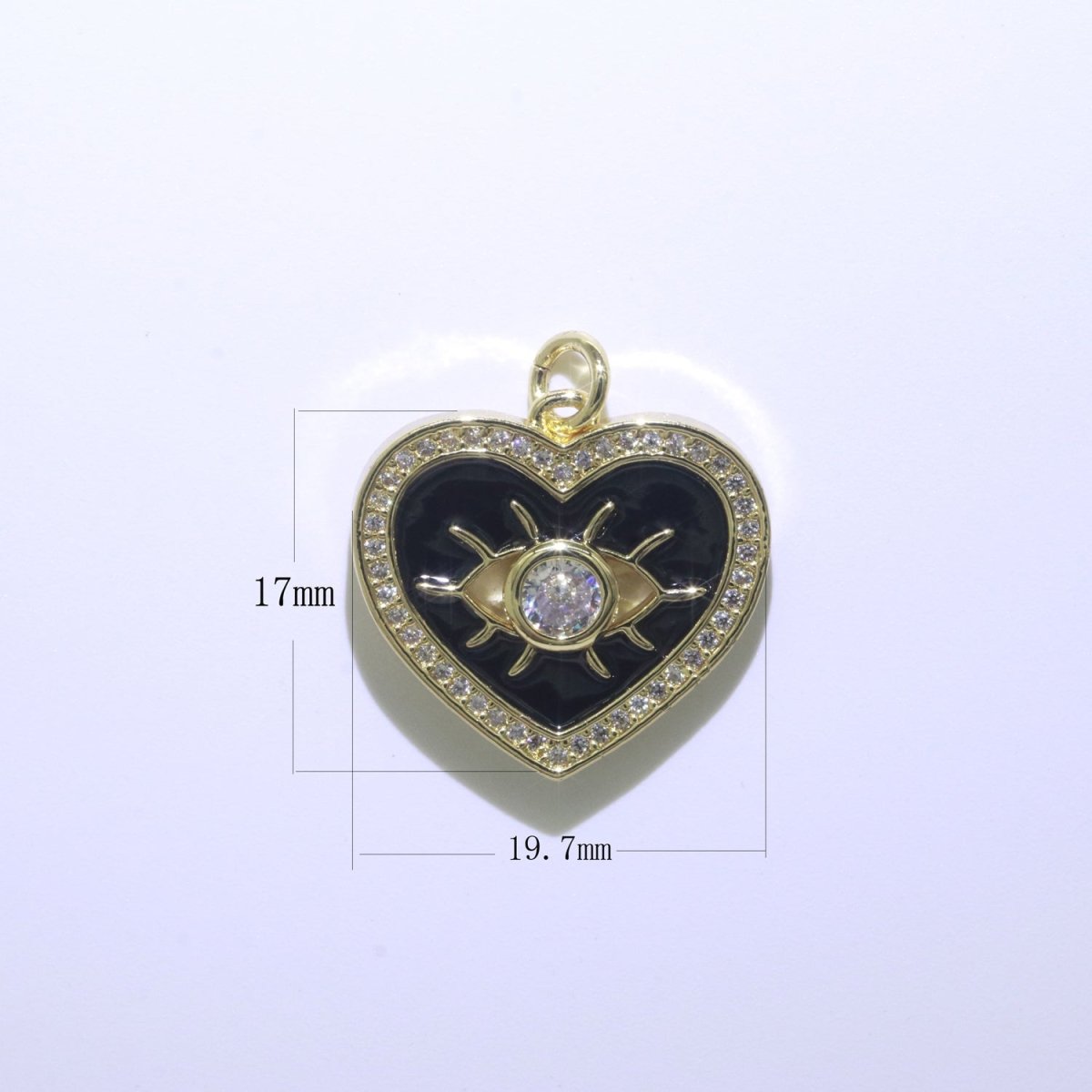 Heart Enamel Evil Eye Gold Filled Charm M-157-M-166