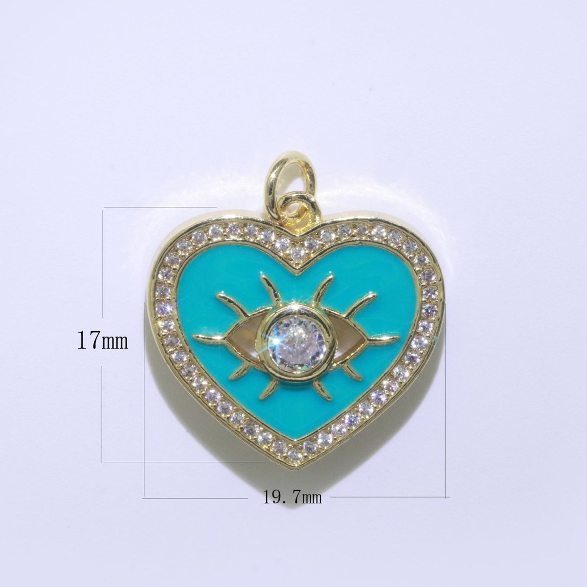 Heart Enamel Evil Eye Gold Filled Charm M-157-M-166