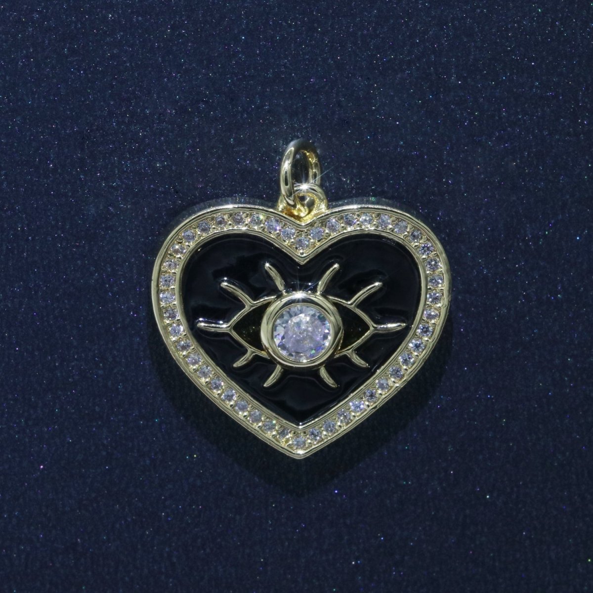 Heart Enamel Evil Eye Gold Filled Charm M-157-M-166