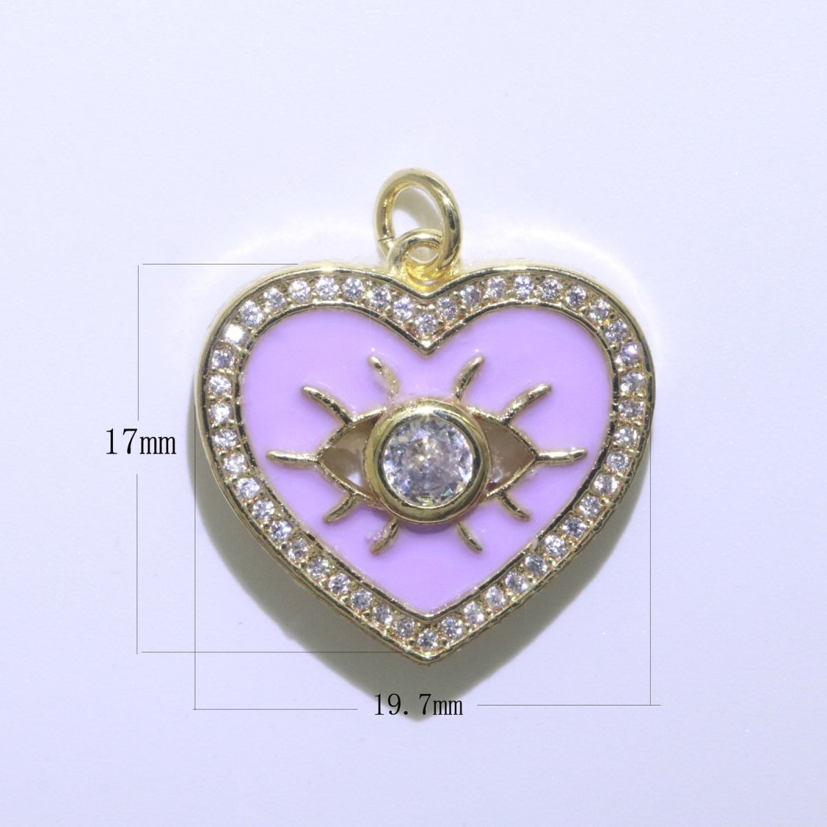 Heart Enamel Evil Eye Gold Filled Charm M-157-M-166