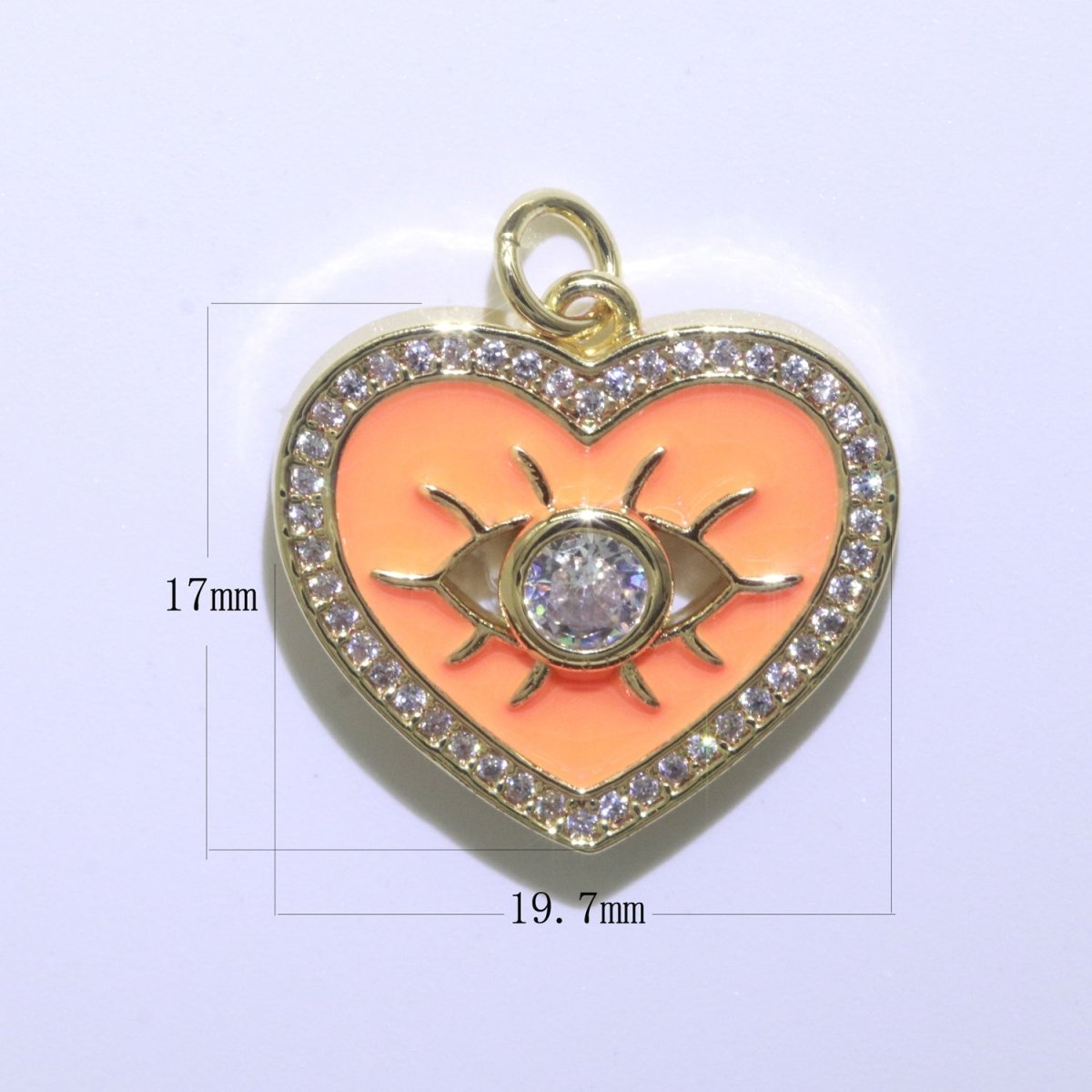 Heart Enamel Evil Eye Gold Filled Charm M-157-M-166