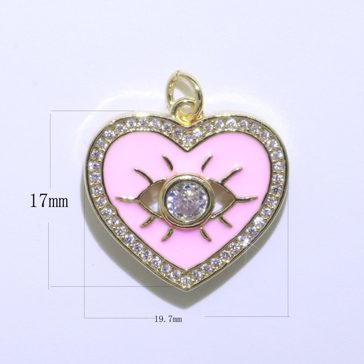 Heart Enamel Evil Eye Gold Filled Charm M-157-M-166