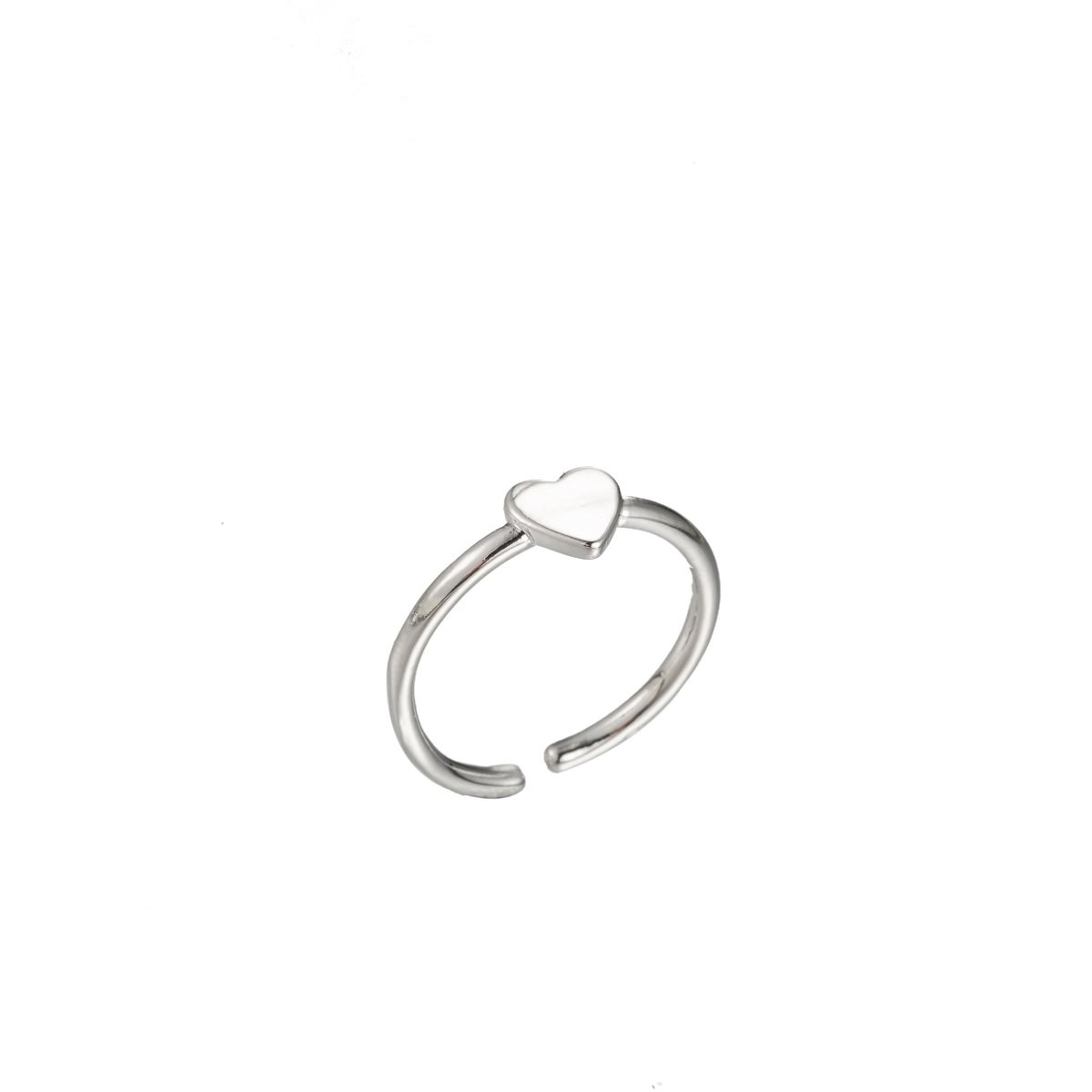 Heart Gold Stacking Ring - Minimalist Jewelry Dainty Love ring, midi ring, Love ring, Open Adjustable ring birthday gift Silver Ring O-341 O-342