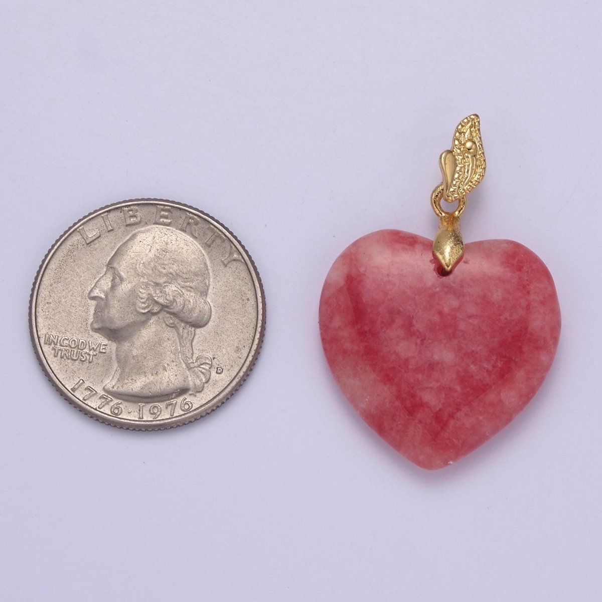 OS Heart jade pendant , Red jade pendant for Necklace Puffy Heart Love Jewelry W-642