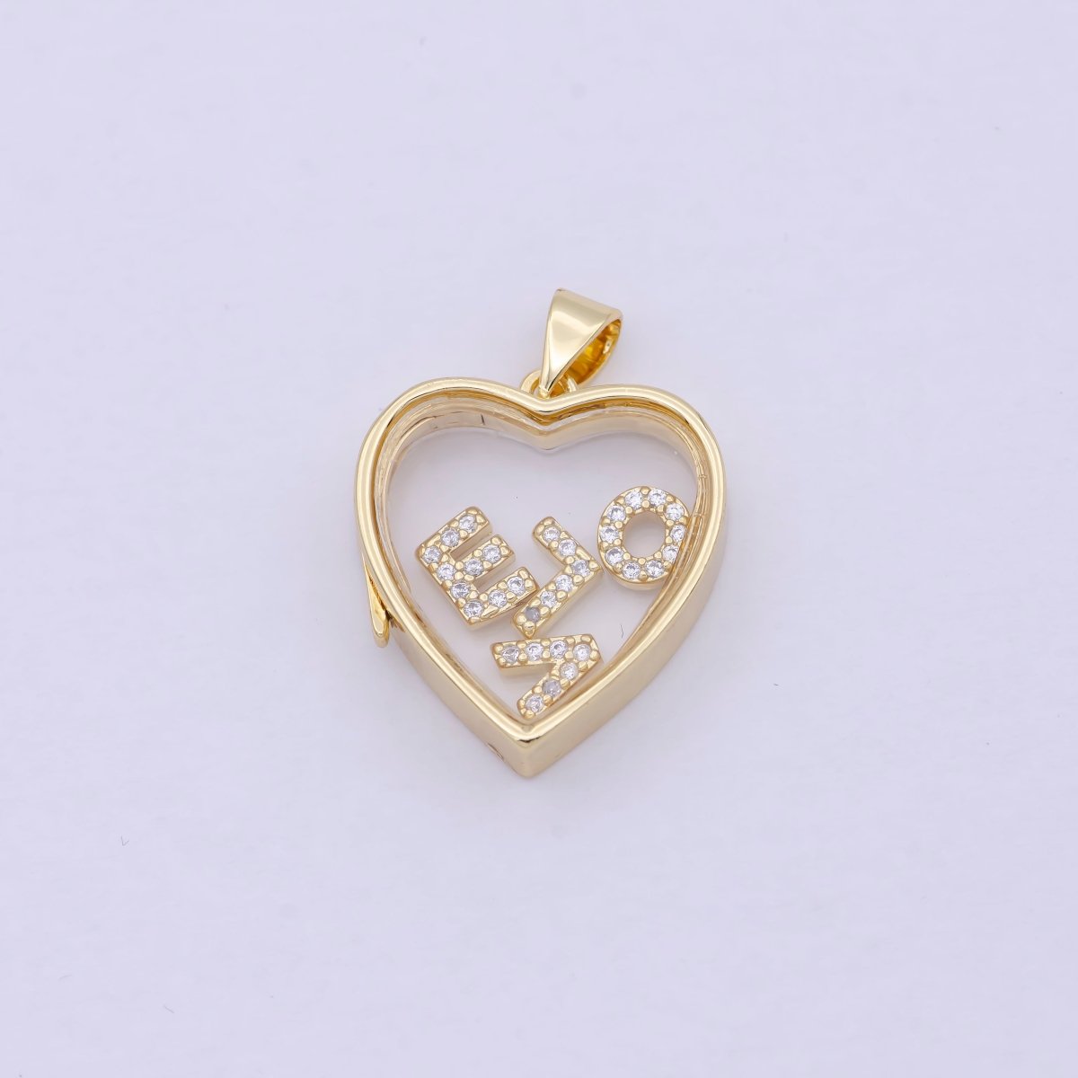 Heart Locket Necklace Clear Glass Crystal Container Locket Gold Gemstone Pendant Necklace Fillable Jewelry for Crystal Jewelry Making Supply N-581 - DLUXCA