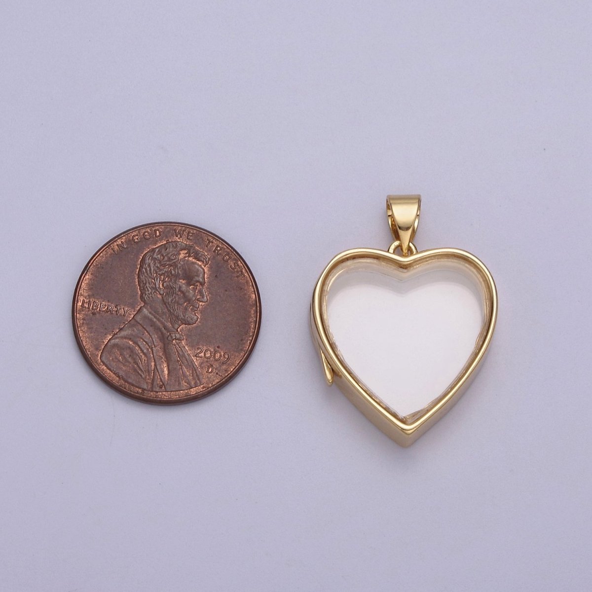 Heart Locket Necklace Clear Glass Crystal Container Locket Gold Gemstone Pendant Necklace Fillable Jewelry for Crystal Jewelry Making Supply N-581 - DLUXCA