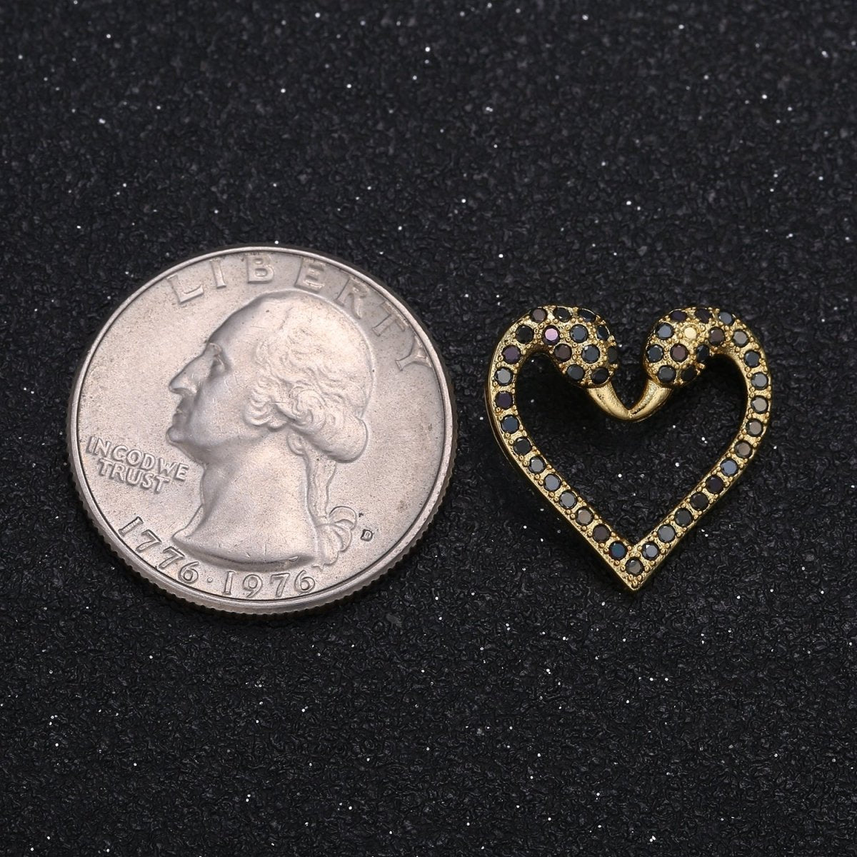 Heart Shaped Swan Head Couple Lovebirds Charm Animal Nature Micro Pave Charm Pendant  GP-058