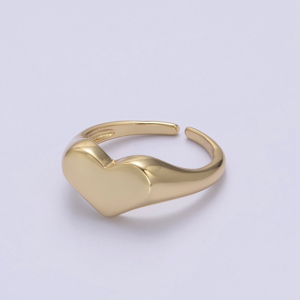 Heart Signet Ring, Heart Ring, Chunky Ring, Statement Ring, Gold Signet Ring, Dainty Ring, Minimalist Ring, Stacking Ring U-491 - DLUXCA