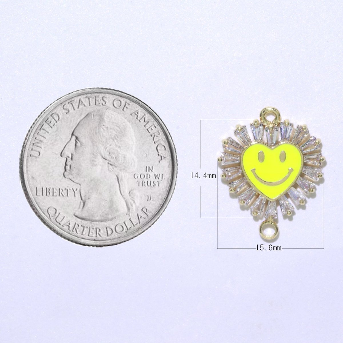 Heart Smiley Face Charm Cubic Happy Face Pendant for Necklace Earring Component Enamel Y2K Jewelry Trend White Teal Pink Blue F-844~F-849