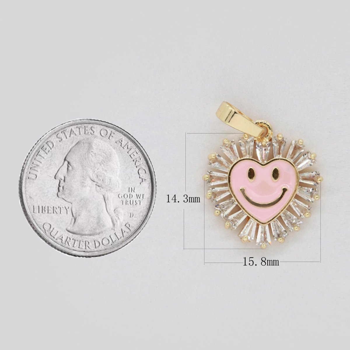 Heart Smiley Face Charm Cubic Happy Face Pendant for Necklace Earring Component I-276 I-277 I-287 I-292 I-293 I-298